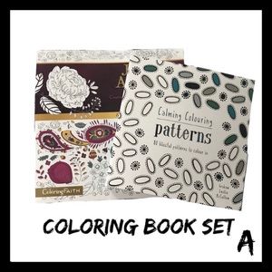 2Pc Adult Creative Coloring Book Set Y NWT